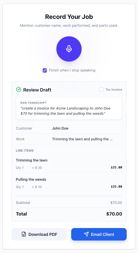VoiceInvoice gallery image