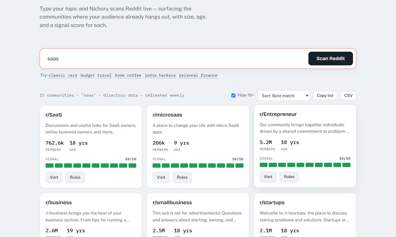 Nichory screenshot 2