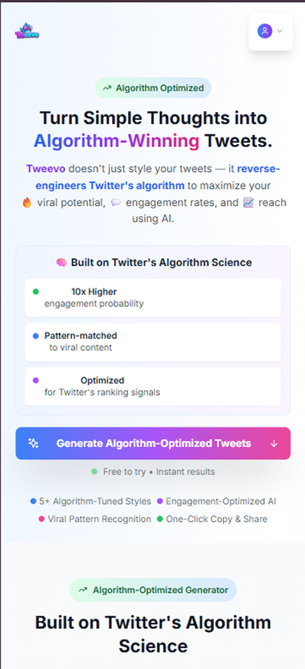 tweevo - แปลงข้อความที่น่าเบื่อเป็นทวีตไวรัสด้วย AI media 1