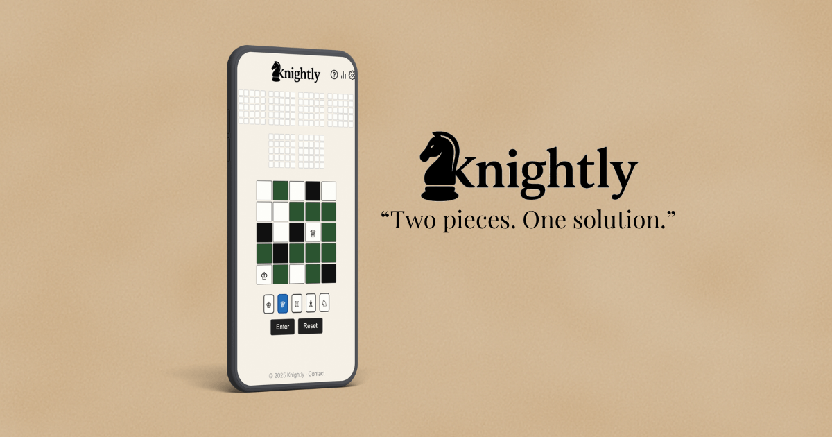 Knightly - Daily Chess Puzzle Game - Main screenshot showing features and interface