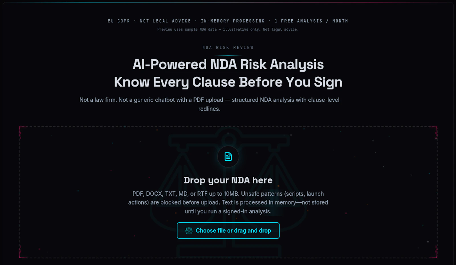NDAshield: AI NDA Risk Analysis screenshot 1