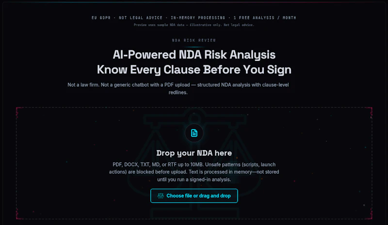 NDAshield: AI NDA Risk Analysis screenshot 1