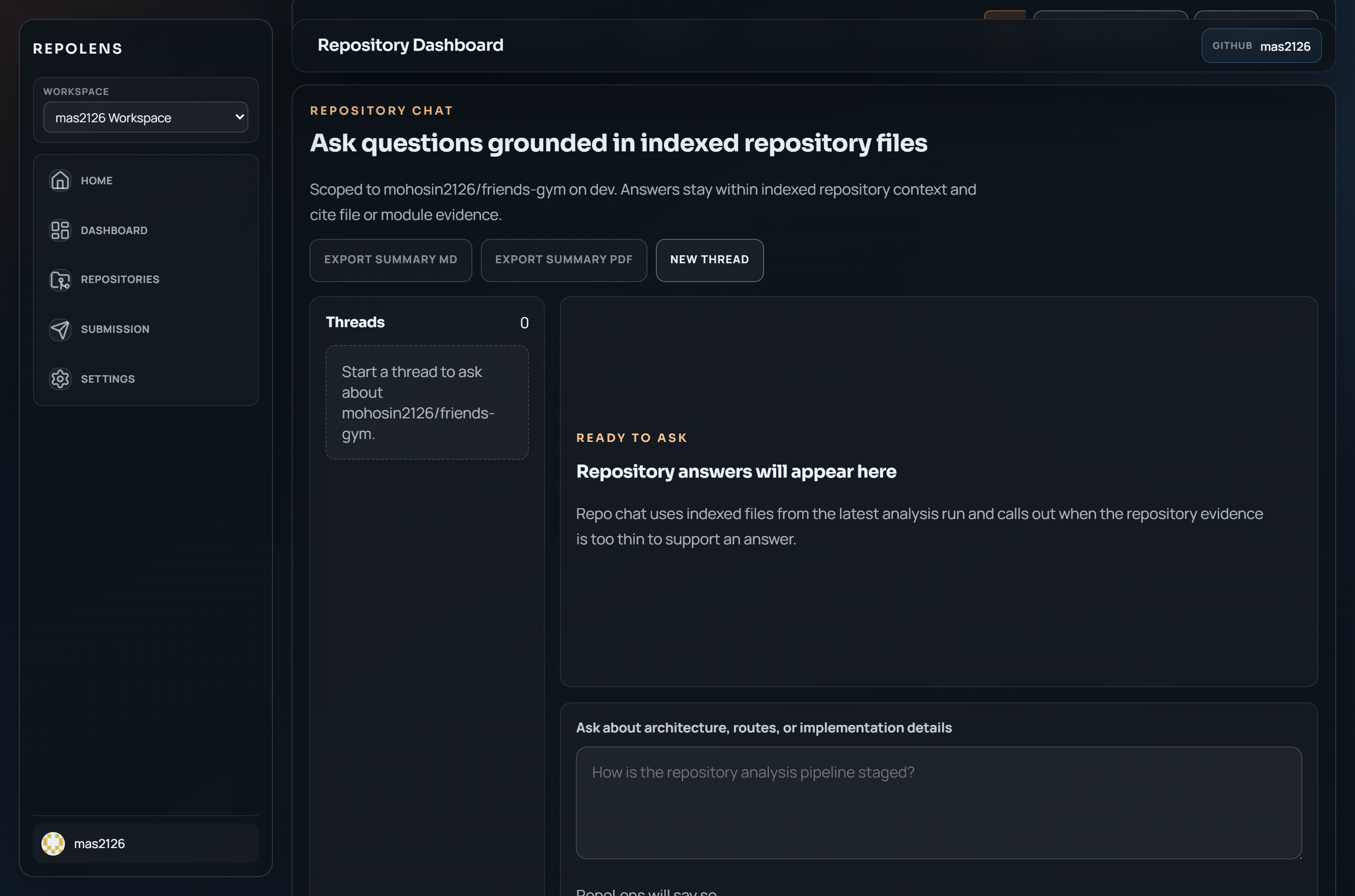 RepoLens - Screenshot 2 showing product features and functionality