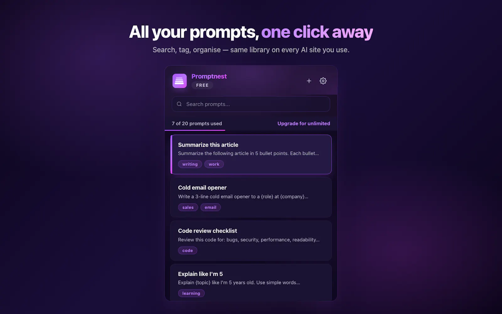 Promptnest screenshot 2