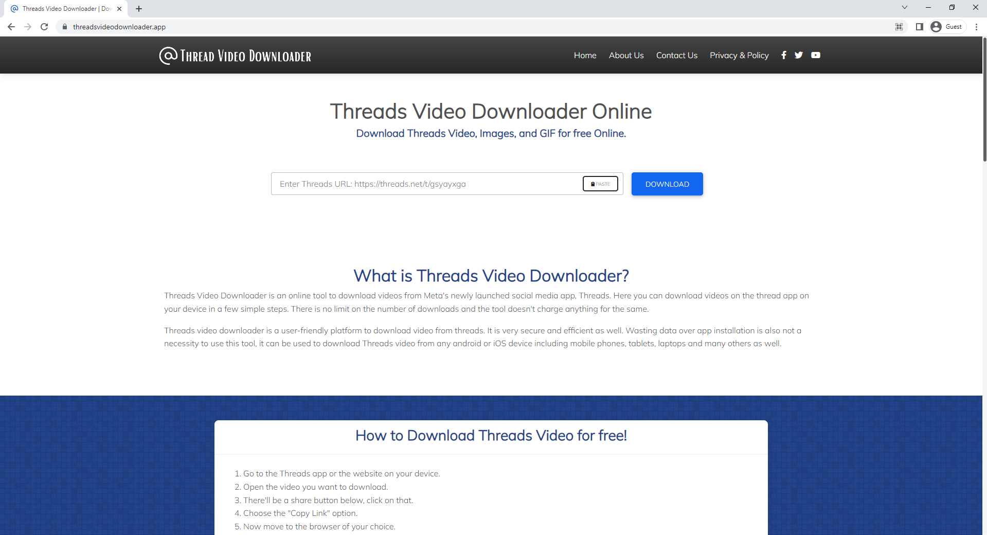 Threads Video & Photo Downloader ออนไลน์ media 1
