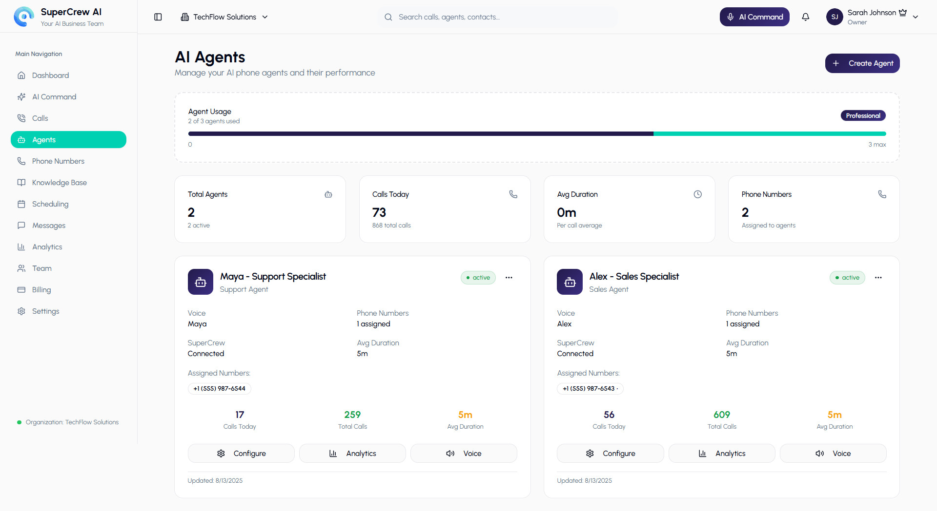 SuperCrew AI - Your 24/7 AI phone agent for calls, bookings & support media 3