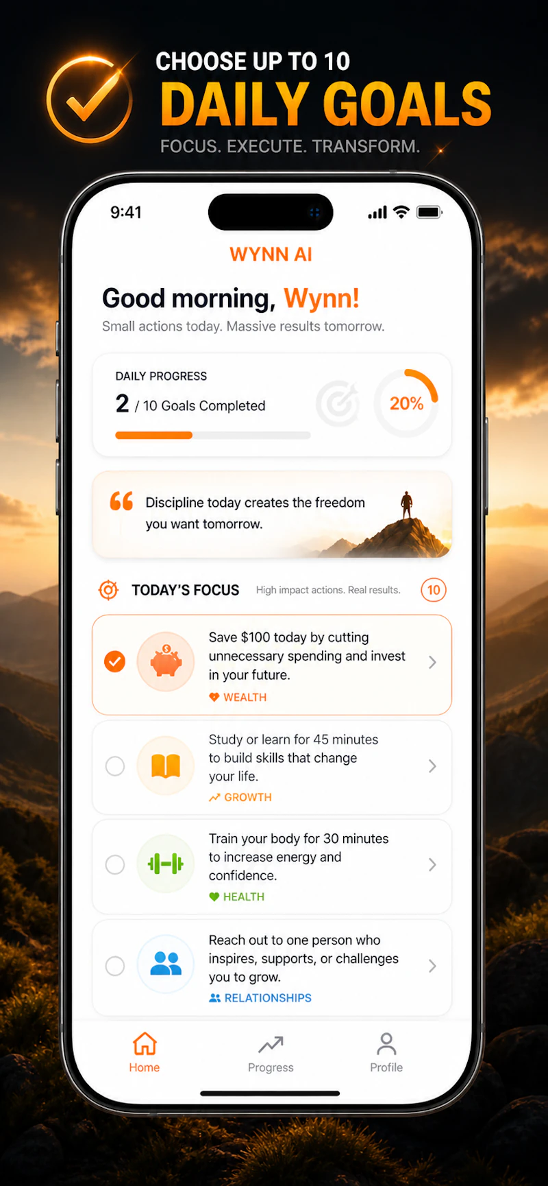 Wynn Ai Daily Goals Coach screenshot 2