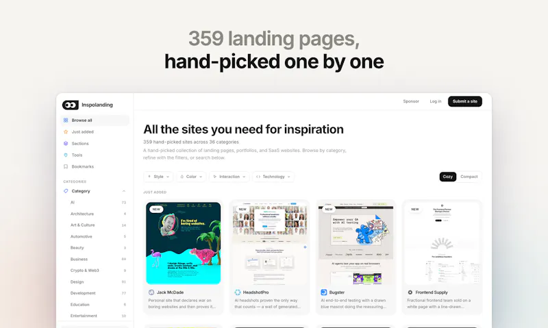 Landing page inspiration screenshot 2