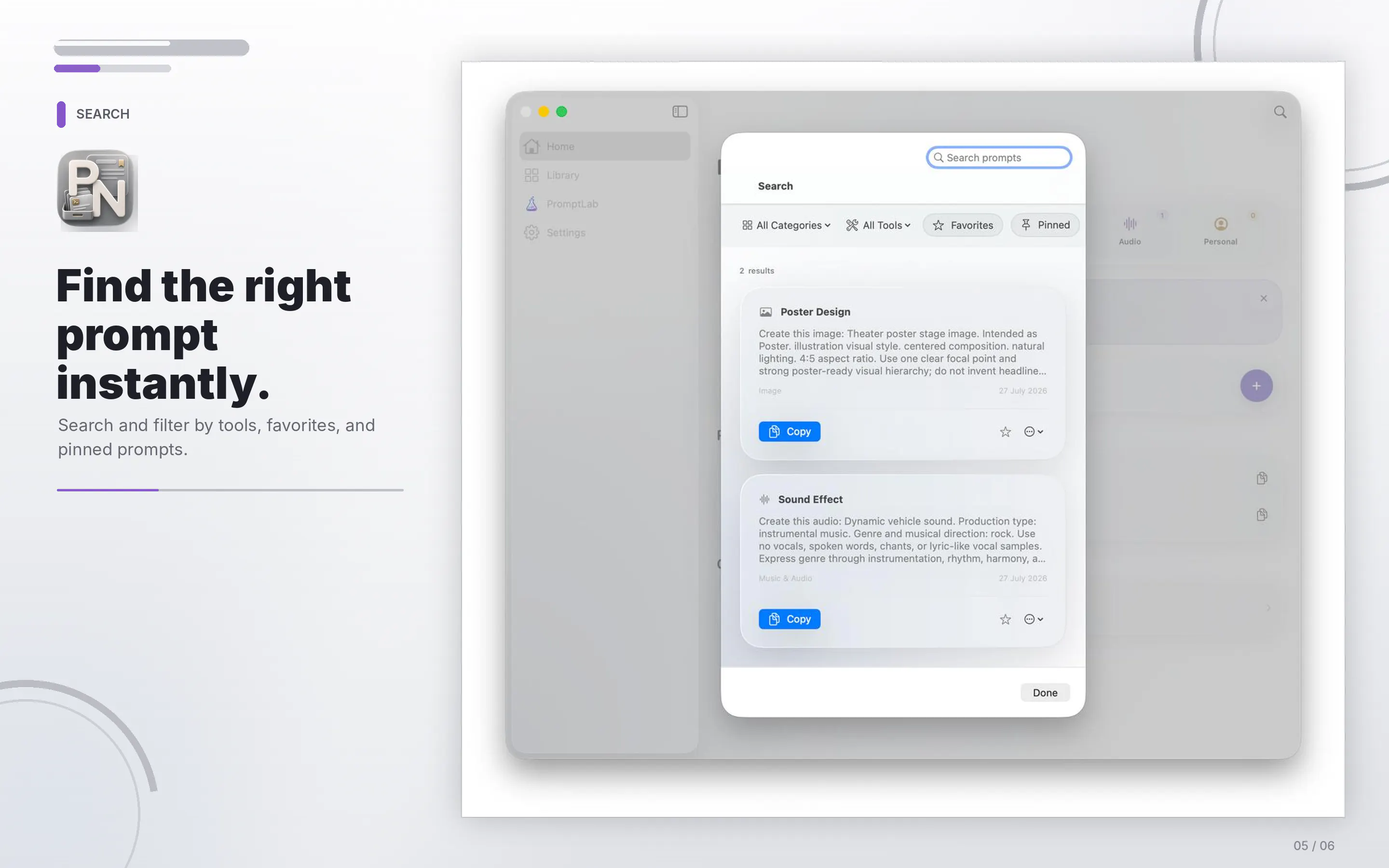 PromptNote — Prompt Library & PromptLab gallery image