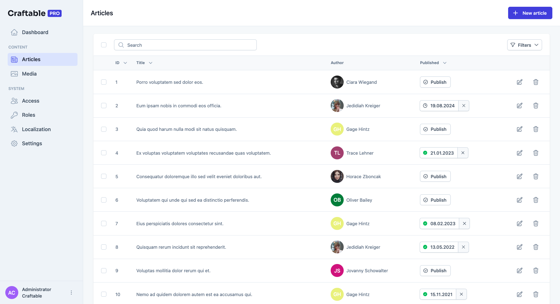 Pro Craftable Pro - Pannello di amministrazione di Laravel e generatore di CRUD media 3