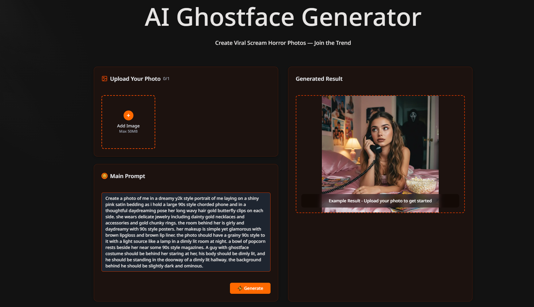 Média Générateur Ghostface AI - Transformez instantanément l'imagination en ghostface effrayant 1