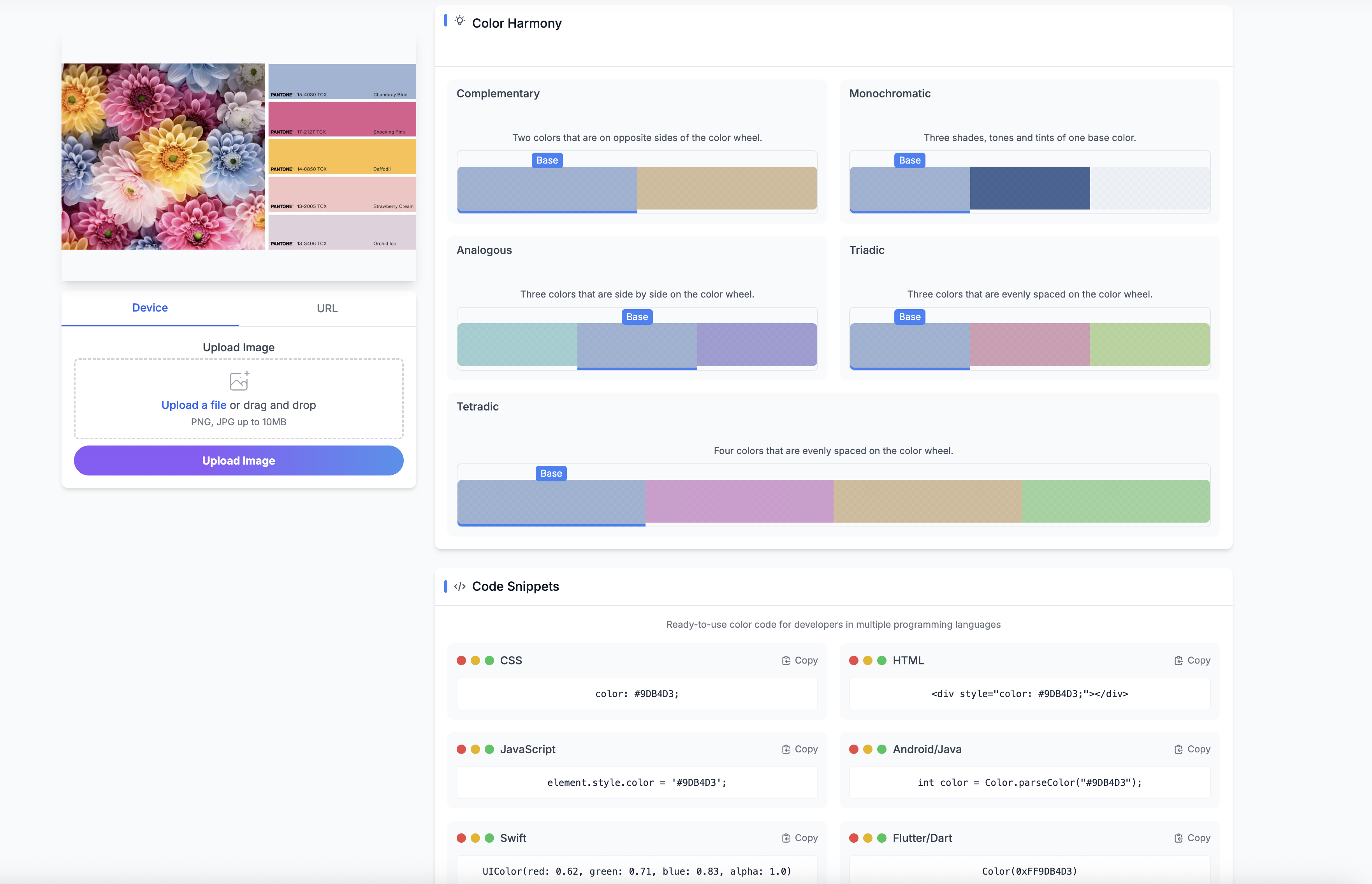 Mídia 3 de Colorpeek - Extraia o código hexadecimal e as paletas de cores de qualquer imagem instantaneamente