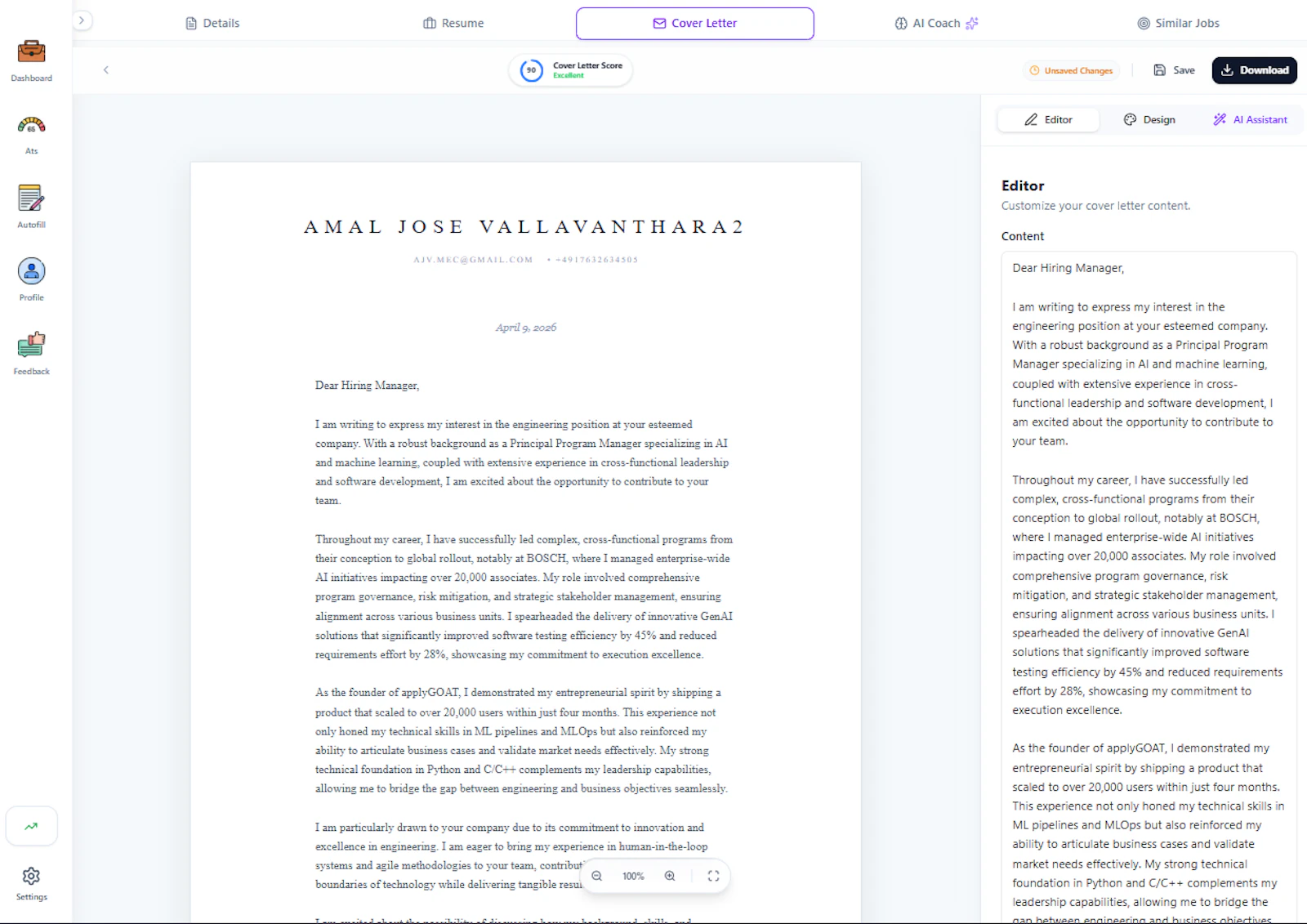 applyGOAT: 20k+users/80+countries/1month screenshot 8