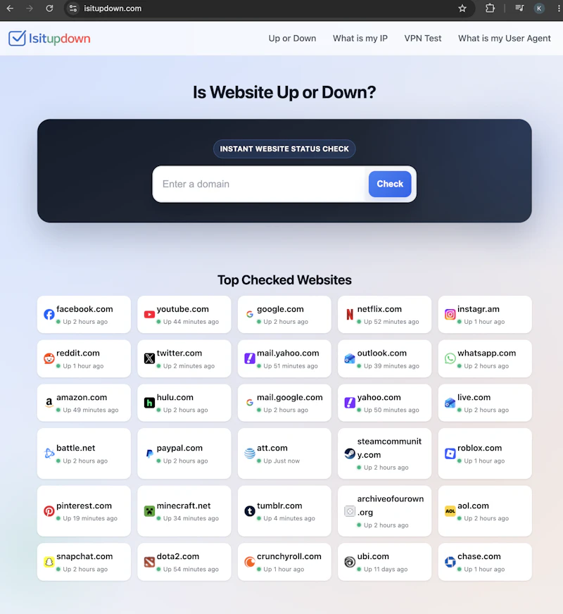 IsItUpDown screenshot 2
