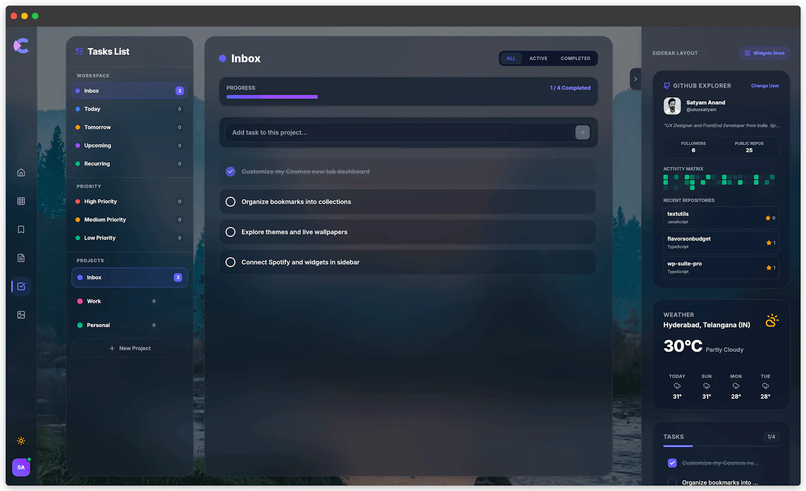 Cosmos : New Tab screenshot 5