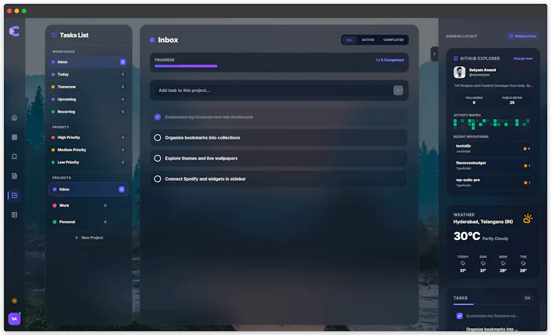 Cosmos : New Tab screenshot 5