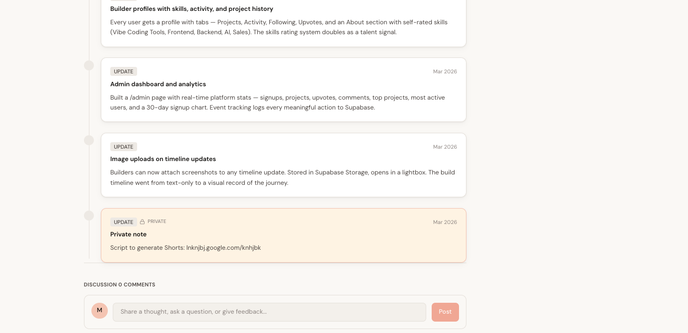 What are you vibecoding  - Screenshot 4 showing product features and functionality