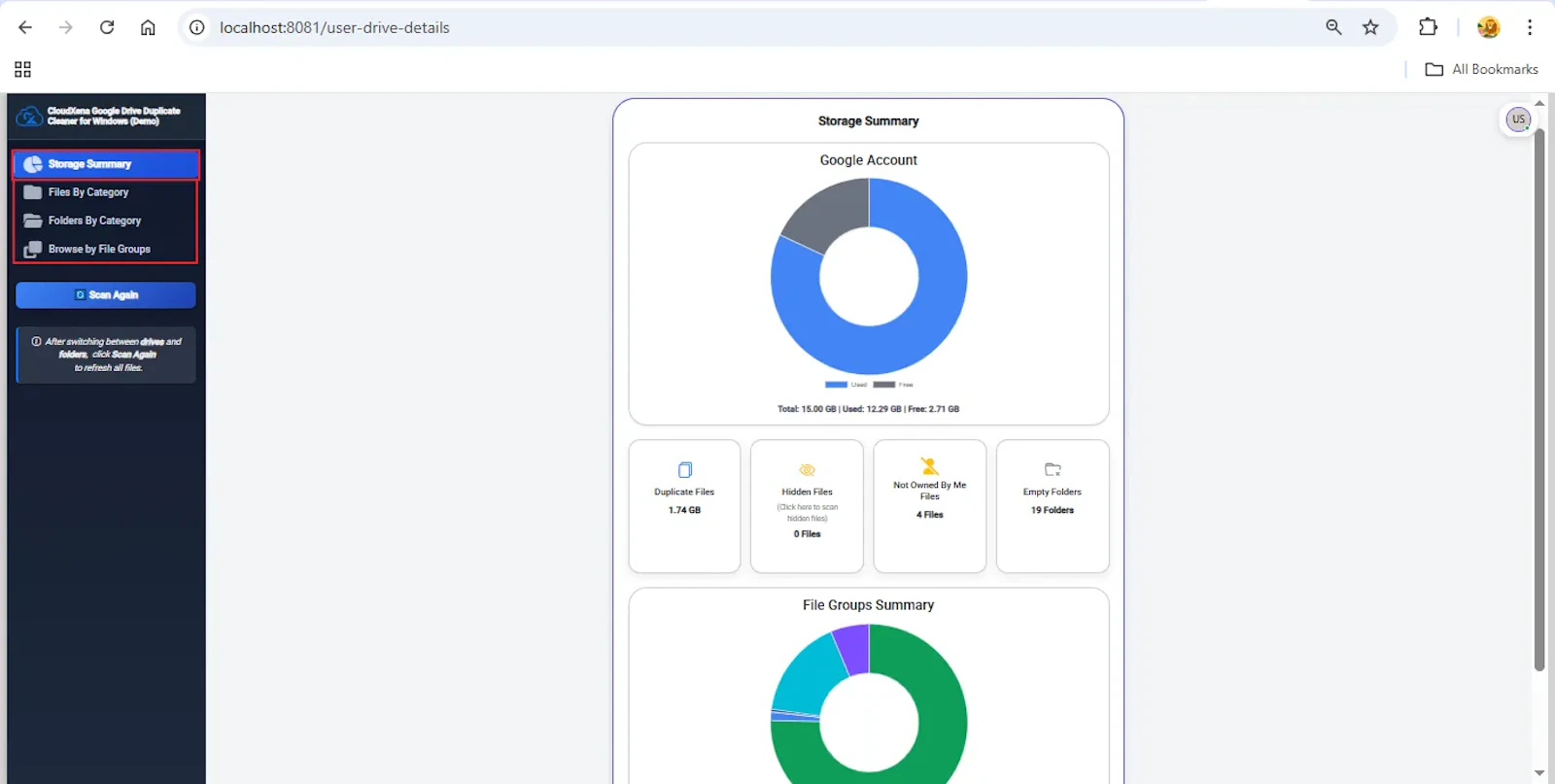 CloudXena Google Drive Duplicate Cleaner screenshot 3