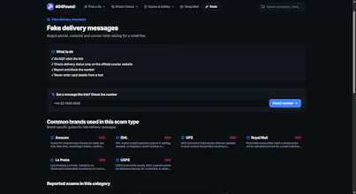 404Found Scam Text Checker gallery image