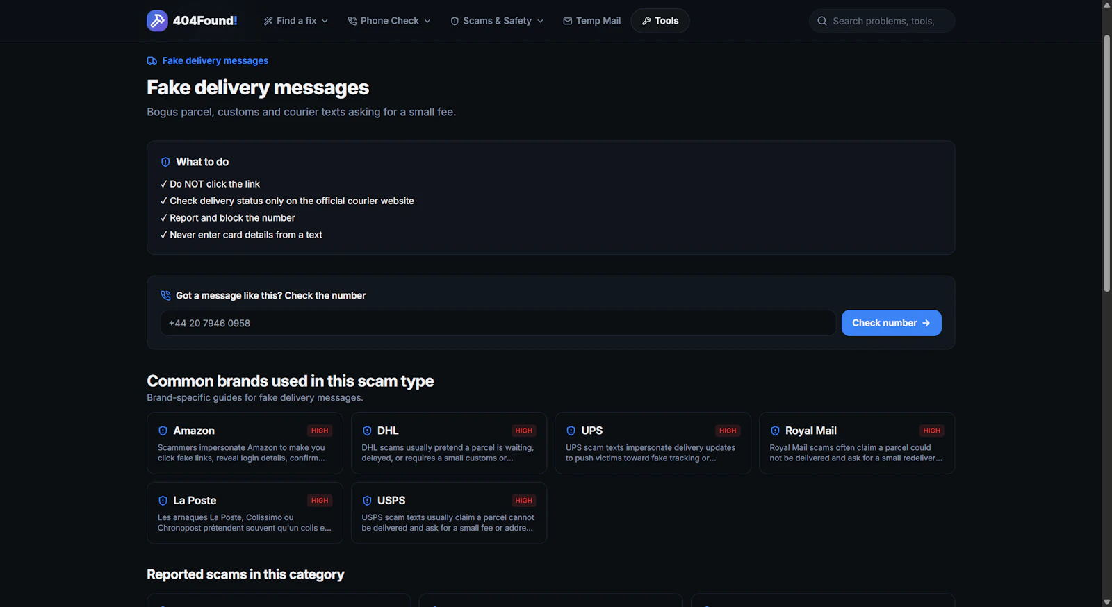 404Found Scam Text Checker screenshot 3