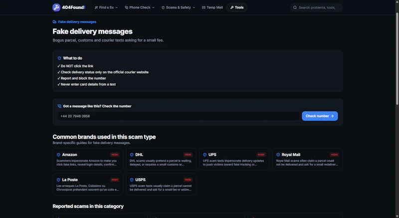 404Found Scam Text Checker screenshot 3
