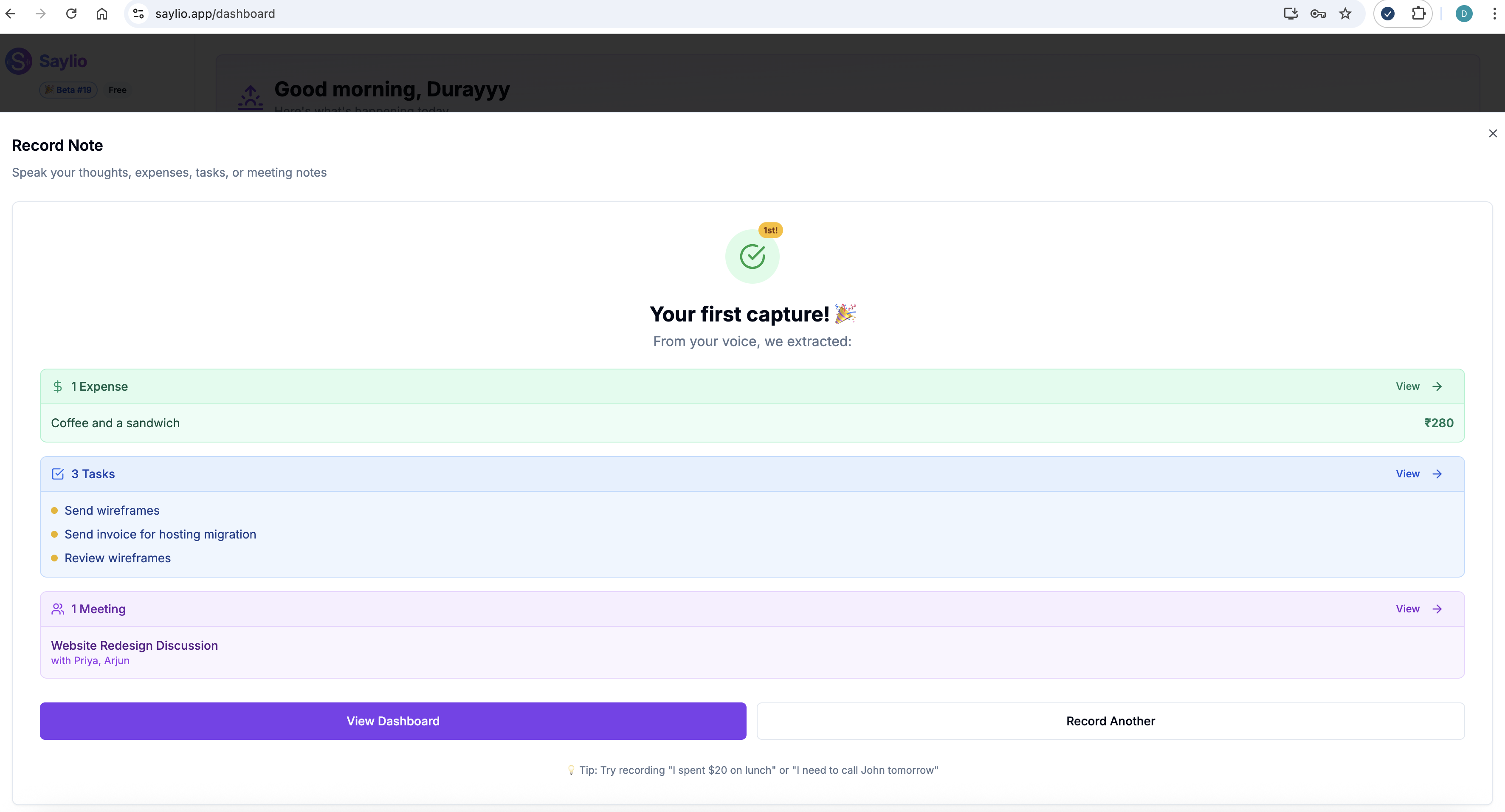 Saylio - Screenshot 2 showing product features and functionality