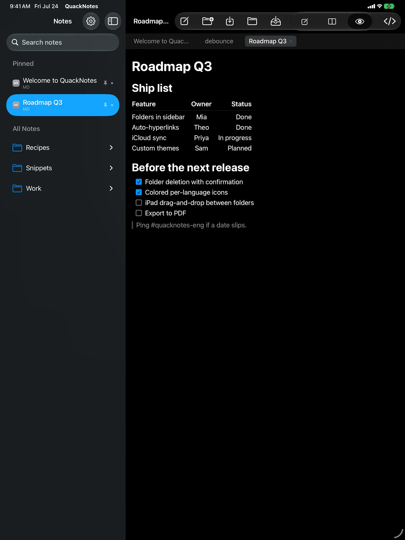 QuackNotes screenshot 6