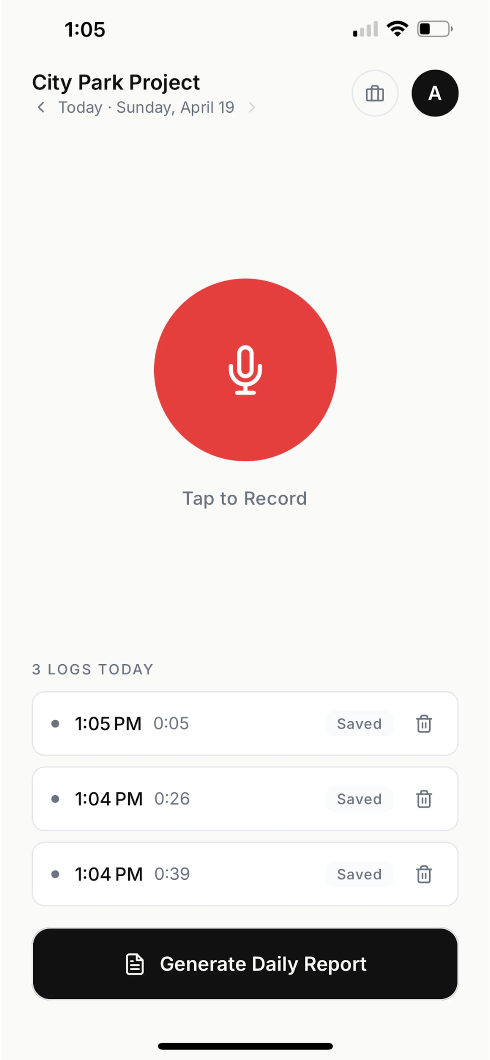 FieldLog: Voice Daily Reports screenshot 1