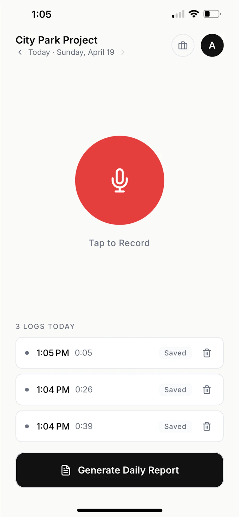 FieldLog: Voice Daily Reports screenshot 1