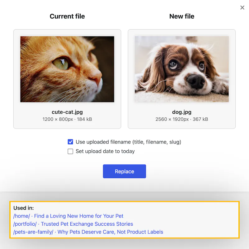 neoReplace - WP plugin to replace images screenshot 4