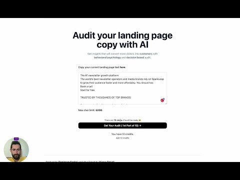 startuptile Audit Landin Page-Audit landing page copy like a behavioral scientist with AI