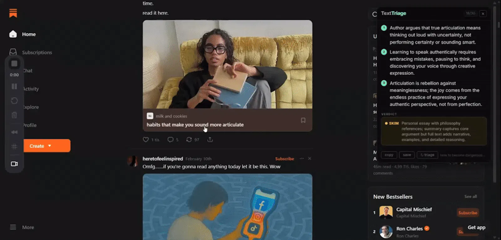 TextTriage screenshot 1 (video preview)