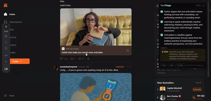 TextTriage screenshot 1 (video preview)