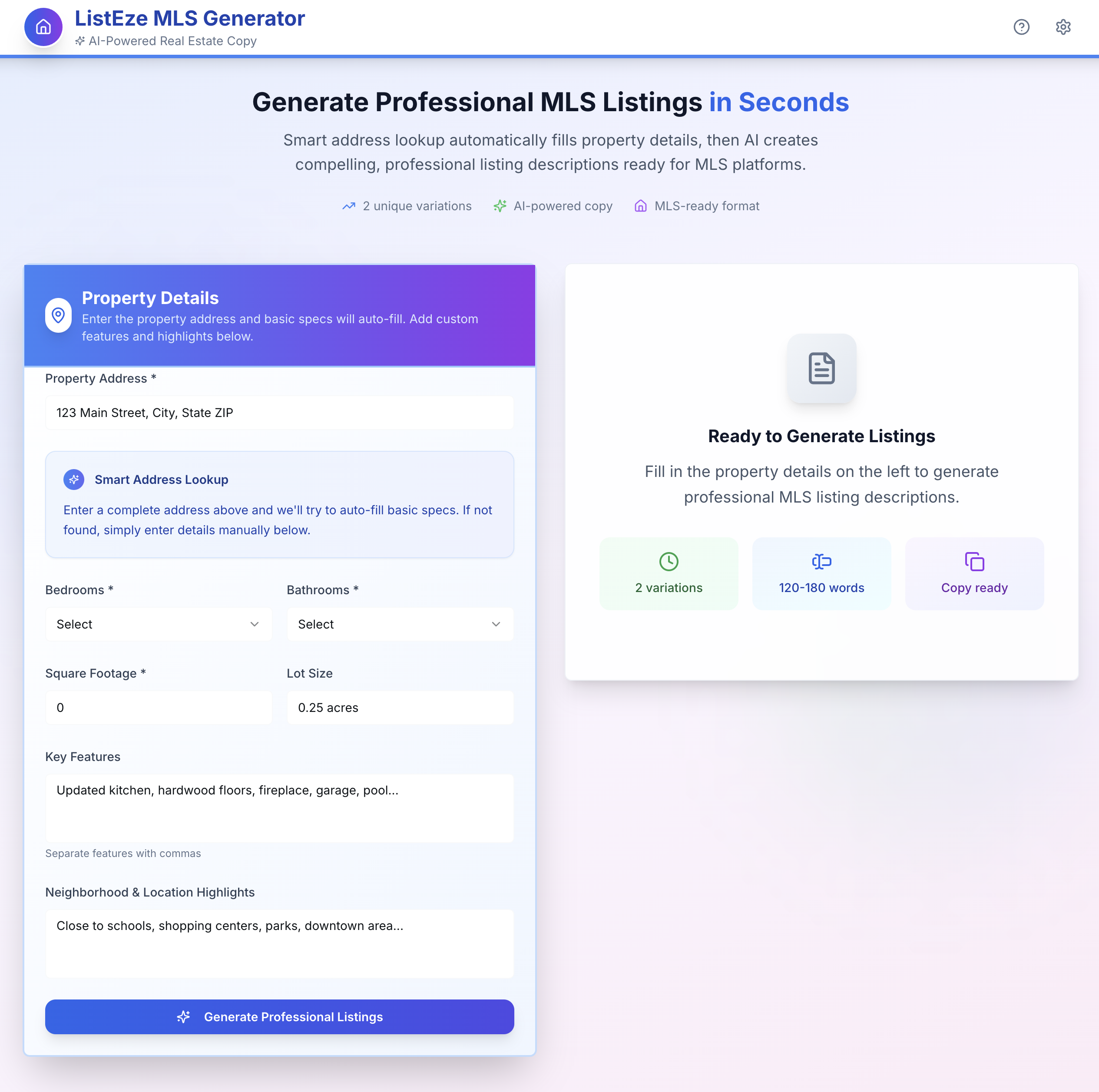 ListEze MLS Description Generator gallery image