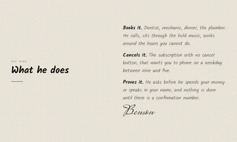 Benson screenshot 2