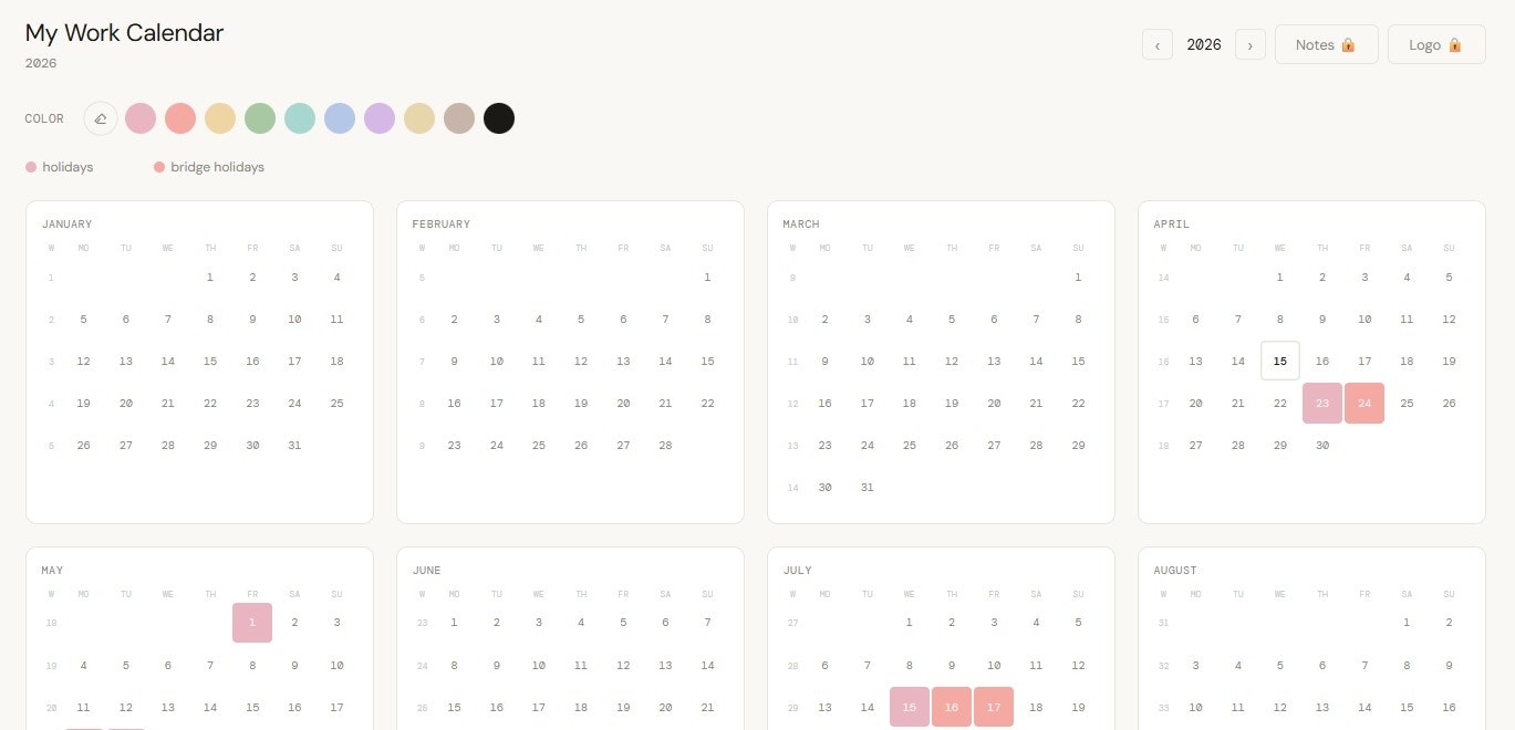 Palette Calendar App gallery image
