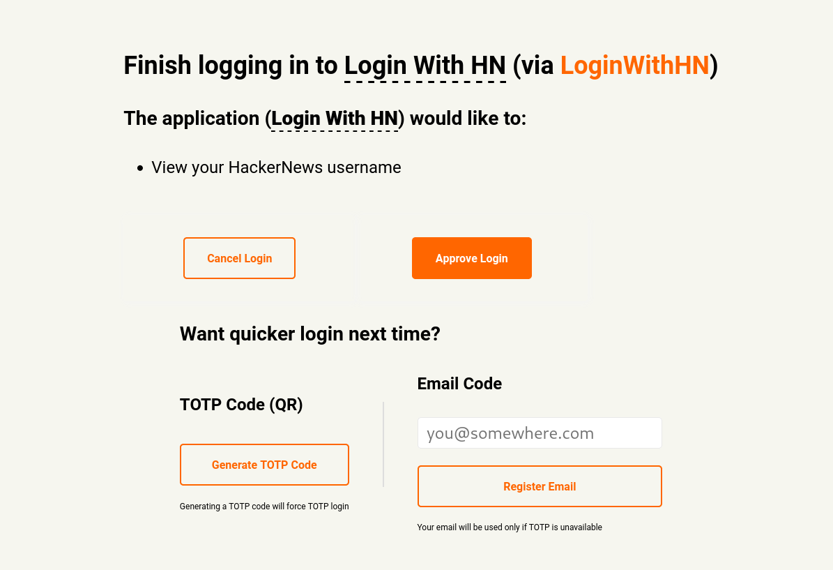 LoginWithHN (Unofficially) gallery image