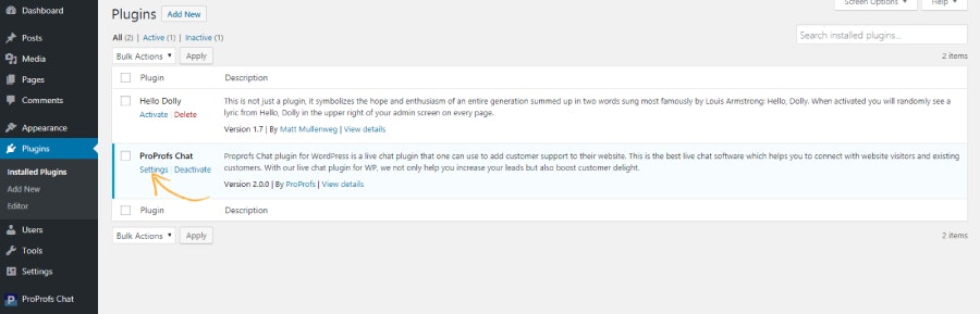 ProProfs Live Chat Plugin for Wordpress gallery image