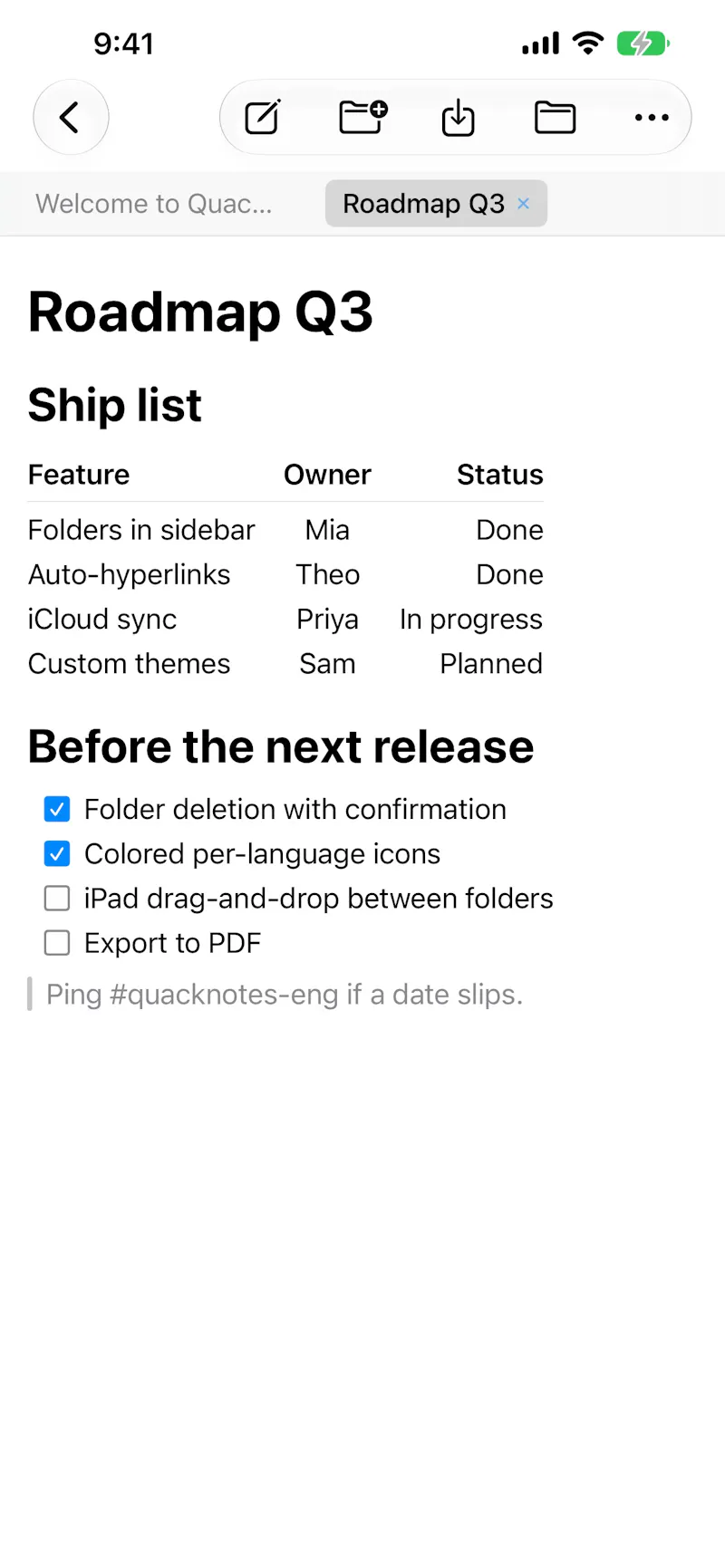QuackNotes screenshot 13