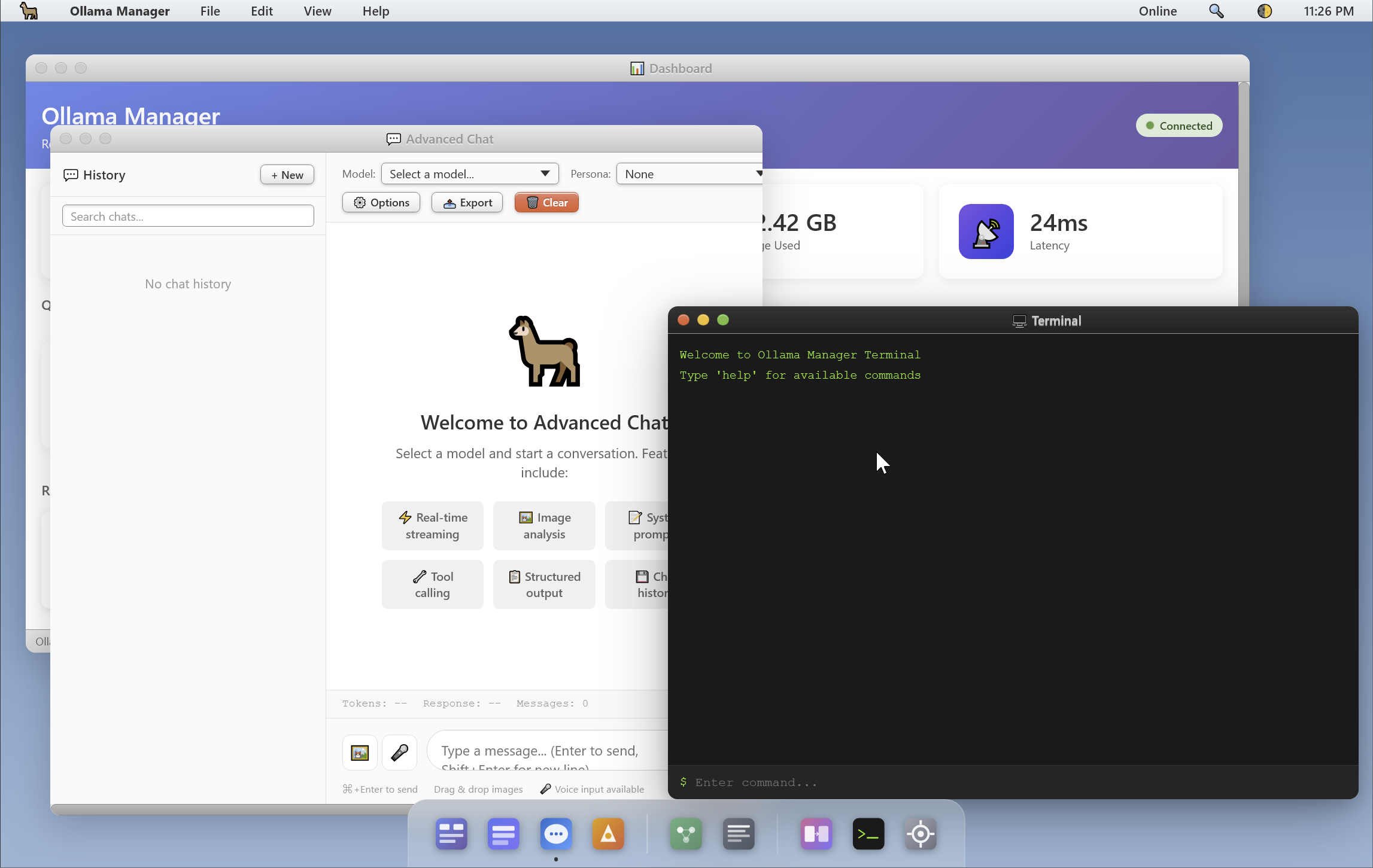 g023's OllamaMan - Ollama Manager - Main product screenshot demonstrating key features and user interface