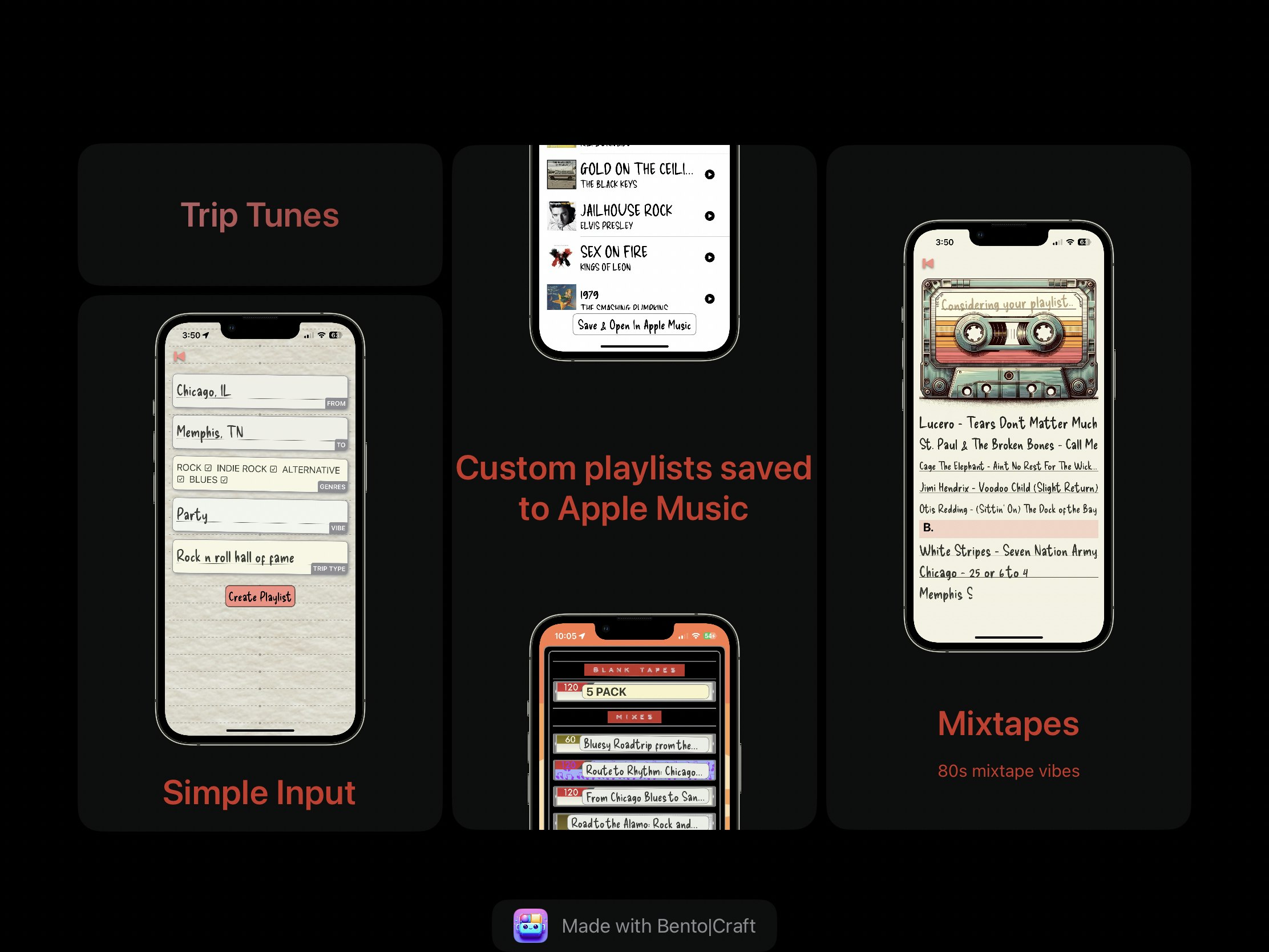 startuptile Trip Tunes-AI generated Apple Music roadtrip playlists with local flair