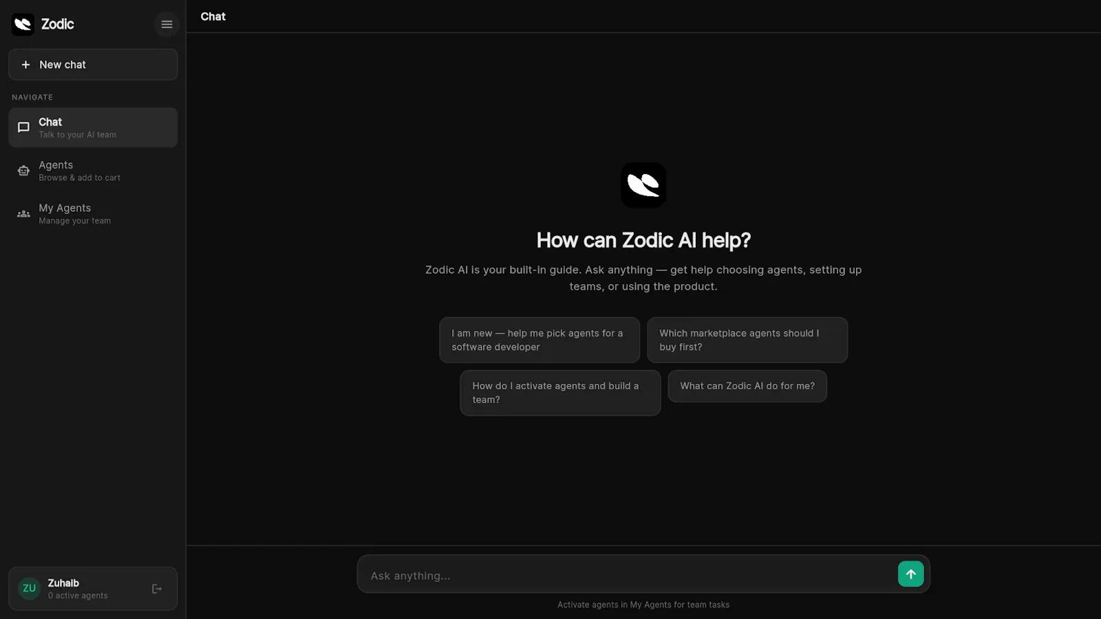 Zodic - AI Agent Marketplace screenshot 1