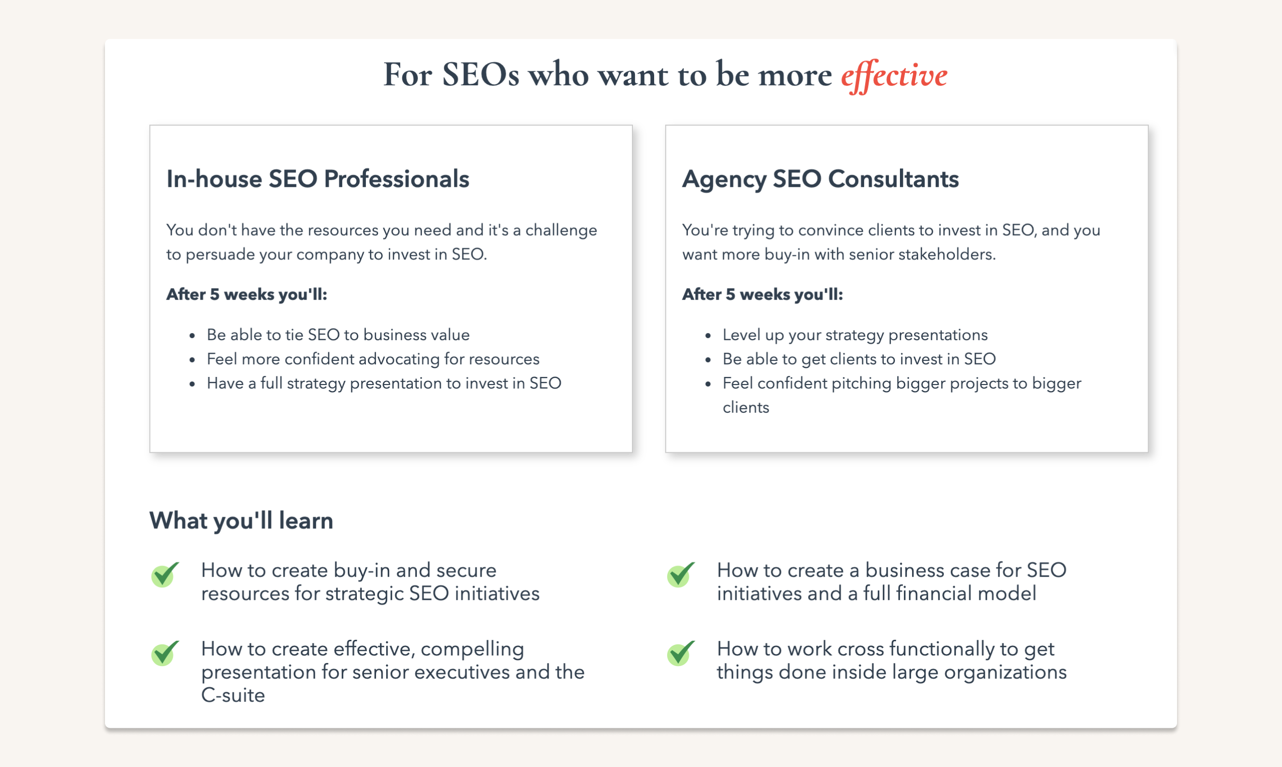 The SEO MBA Course on Executive Presence gallery image