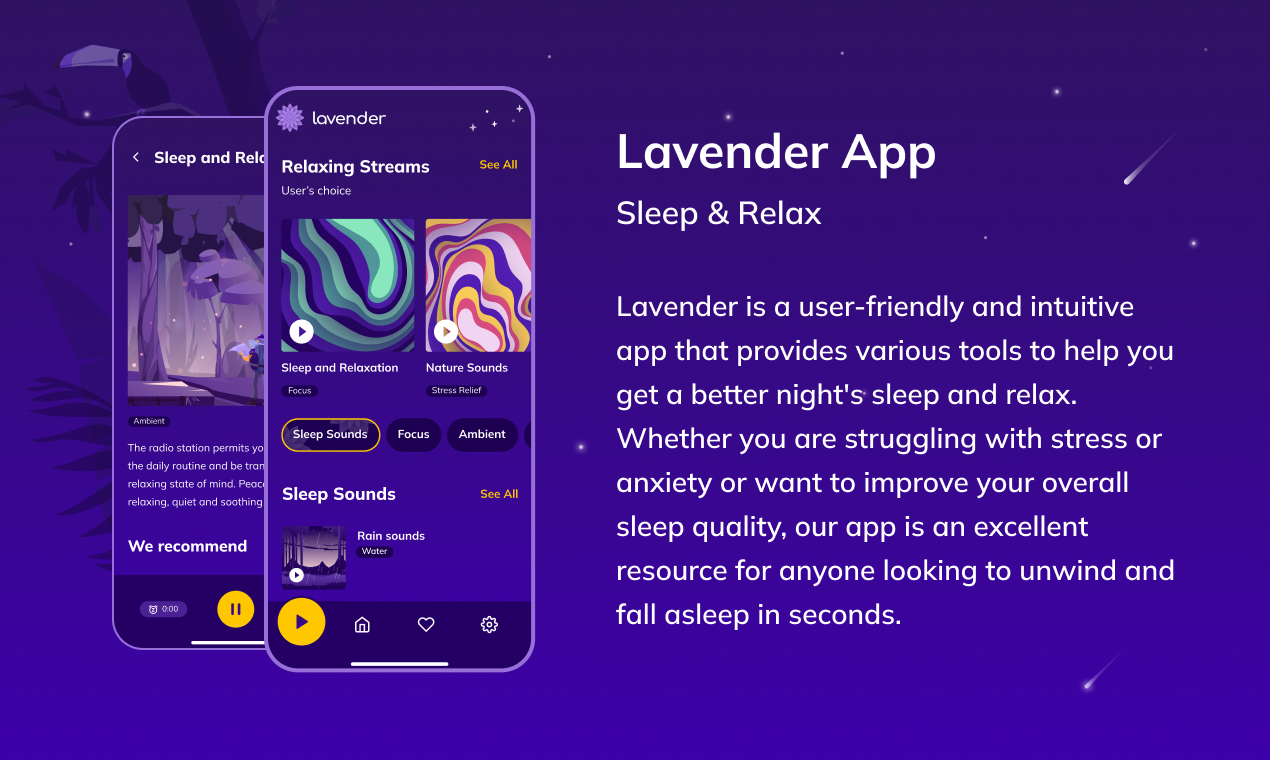 Lavendel -app - Slaap en ontspanning - Val binnen enkele seconden in slaap en ontspan je geest. media 2