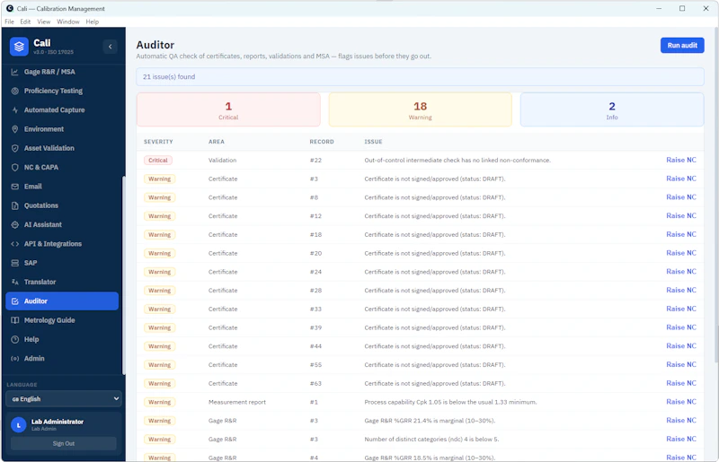 Cali V3 – Precision Calibration Software screenshot 15