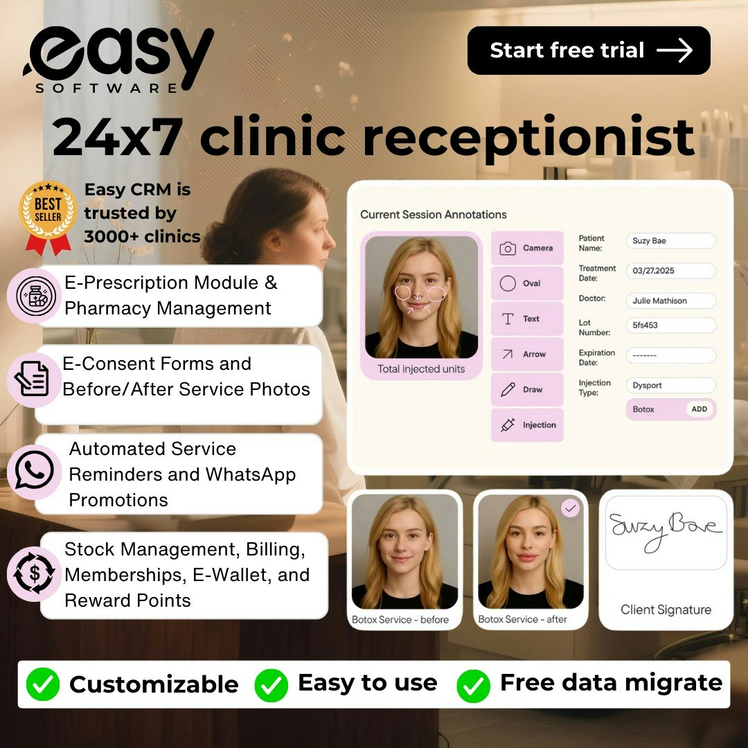 Easy Clinic Software - Main product screenshot demonstrating key features and user interface