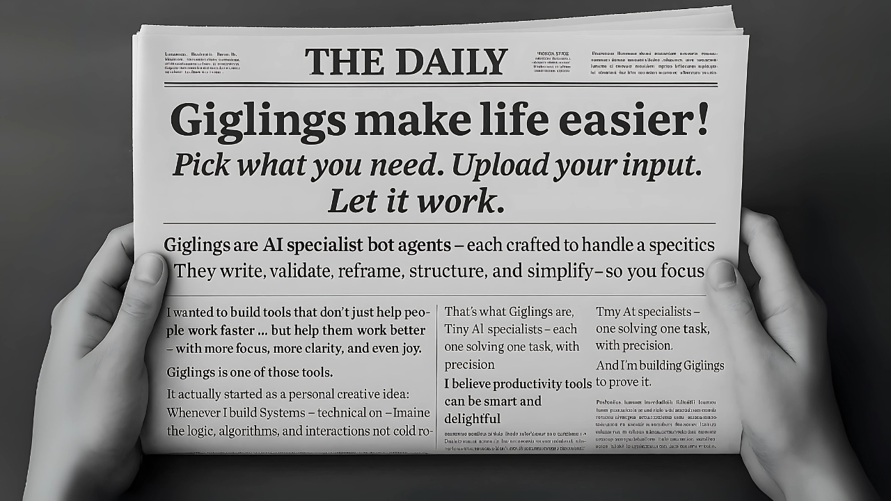 Giglings - Yaratıcılar ve Kurucular için AI ile çalışan görev botları. medya 2