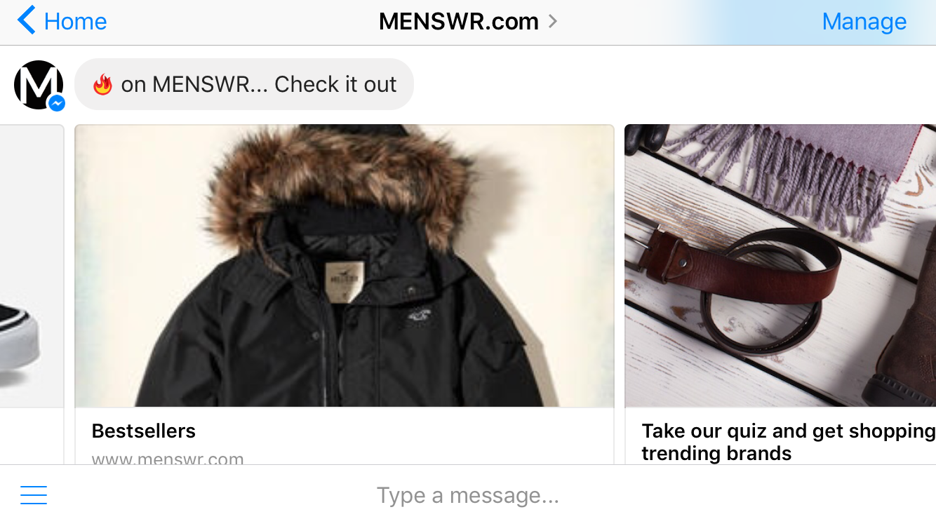 MENSWR Facebook Messenger App
