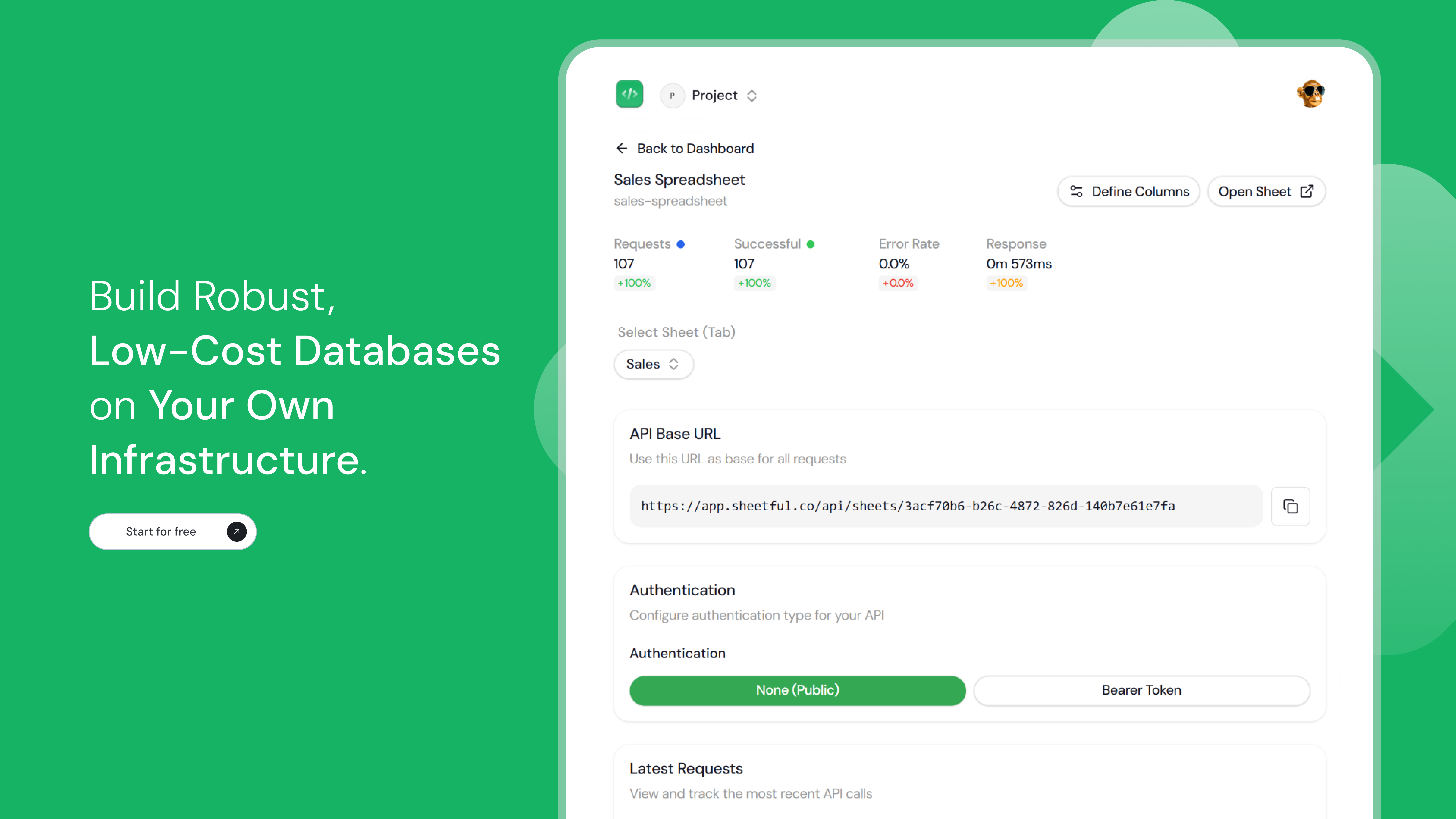 Sheetful.co - Screenshot 2 showing product features and functionality