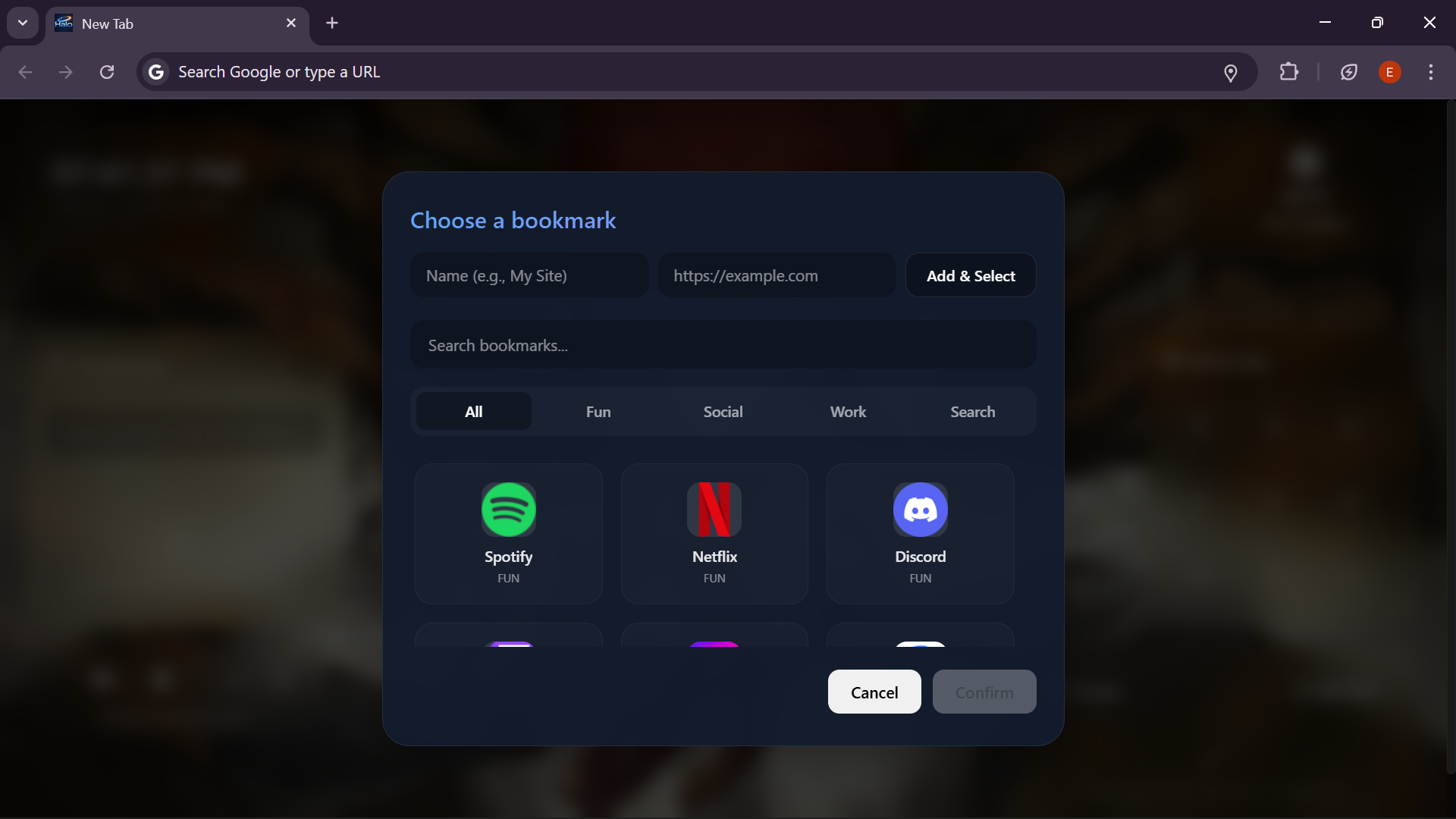 Halo New Tab Dashboard - Screenshot 3 showing product features and functionality